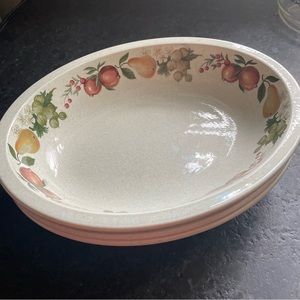 Set of 3 Wedgwood Quince vegetable serving oval bowls